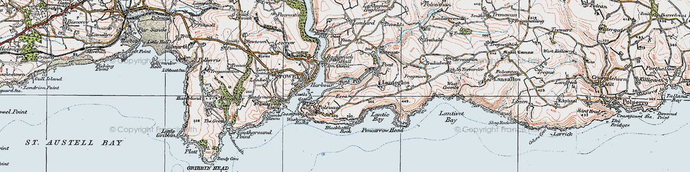 Old map of Blackbottle Rock in 1919