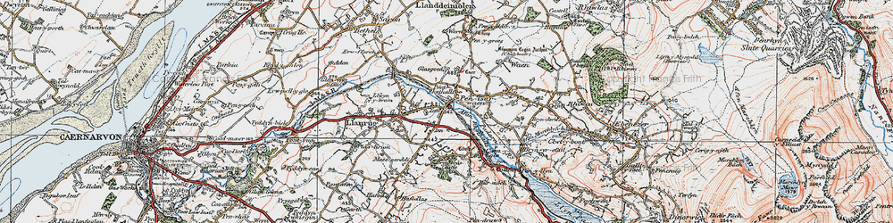 Old map of Bryn Bras Castle in 1922