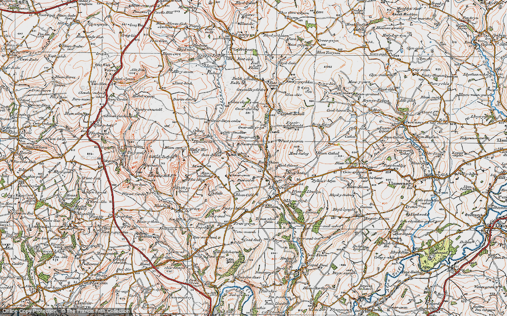 Old Map of Pont-siân, 1923 in 1923
