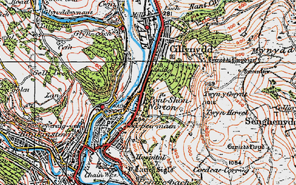 Old map of Pont Siôn Norton in 1922