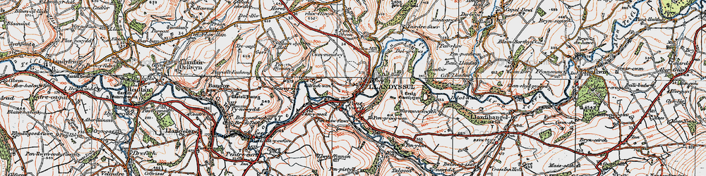 Old map of Pont-Tyweli in 1923