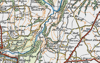 Old map of Pont-y-blew in 1921