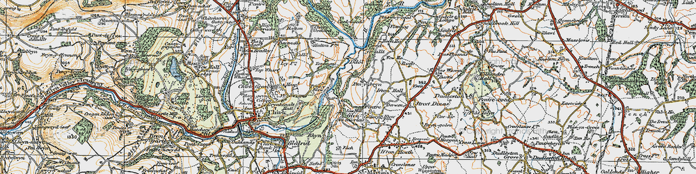 Old map of Pont-y-blew in 1921