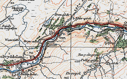 Old map of Afon Wybrnant in 1922