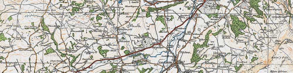 Old map of Pont-y-wal in 1919
