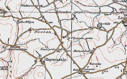 Old map of Pont-yr-hafod in 1922
