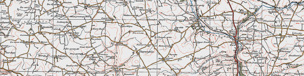 Old map of Pont-yr-hafod in 1922