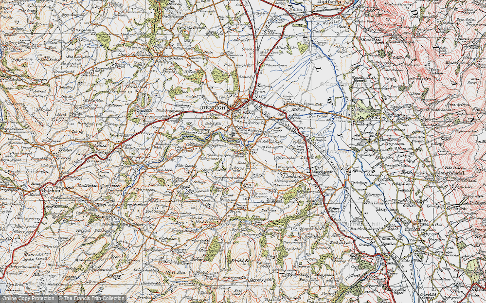 Old Map of Historic Map covering Bryn-y-gwynt Uchaf in 1922