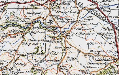 Old map of Bryn-y-gwynt Uchaf in 1922
