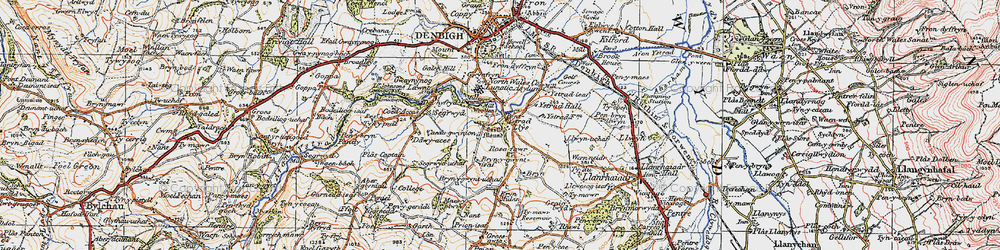 Old map of Bryn-y-gwynt Uchaf in 1922