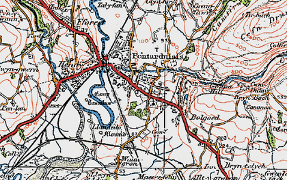 Old map of Pontarddulais in 1923