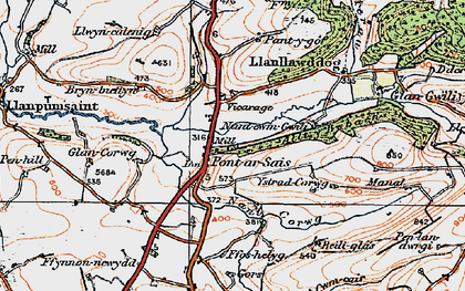 Old map of Bryn-biettyn in 1923