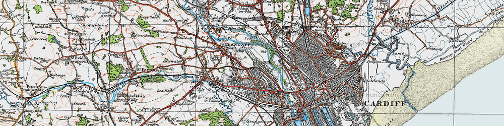 Old map of Pontcanna in 1919
