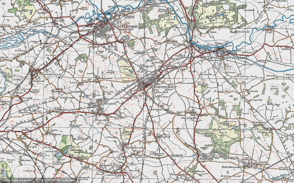 Old Map of Pontefract, 1925 in 1925