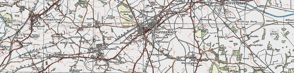 Old map of Pontefract in 1925