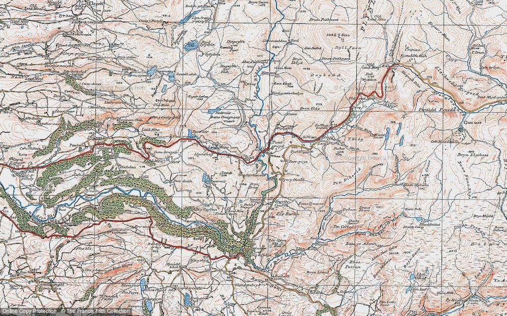 Old Map of Ponterwyd, 1922 in 1922
