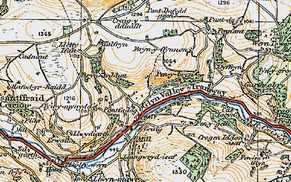 Old map of Pontfadog in 1921