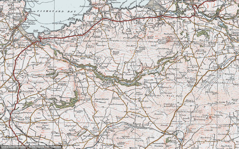 Old Map of Historic Map covering Afon Cwmau in 1923