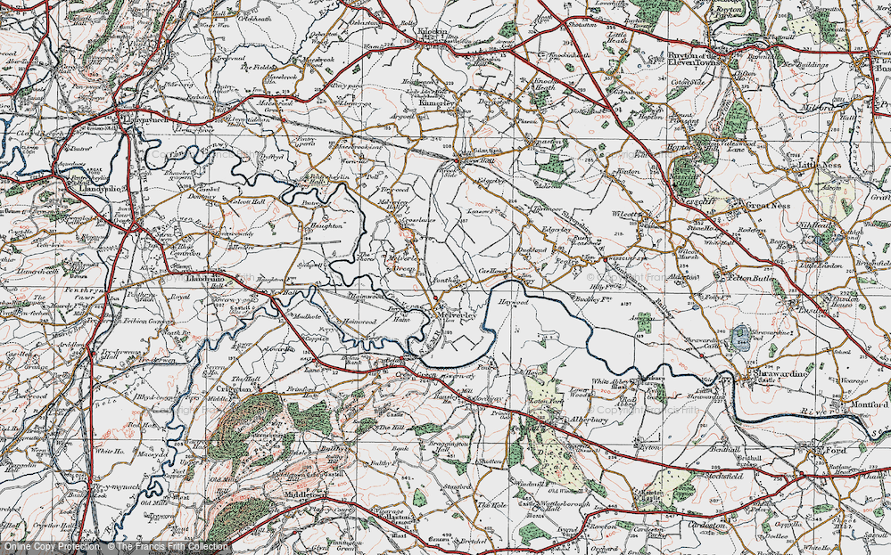 Old Map of Ponthen, 1921 in 1921