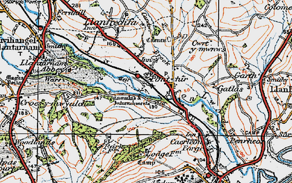 Old map of Ponthir in 1919