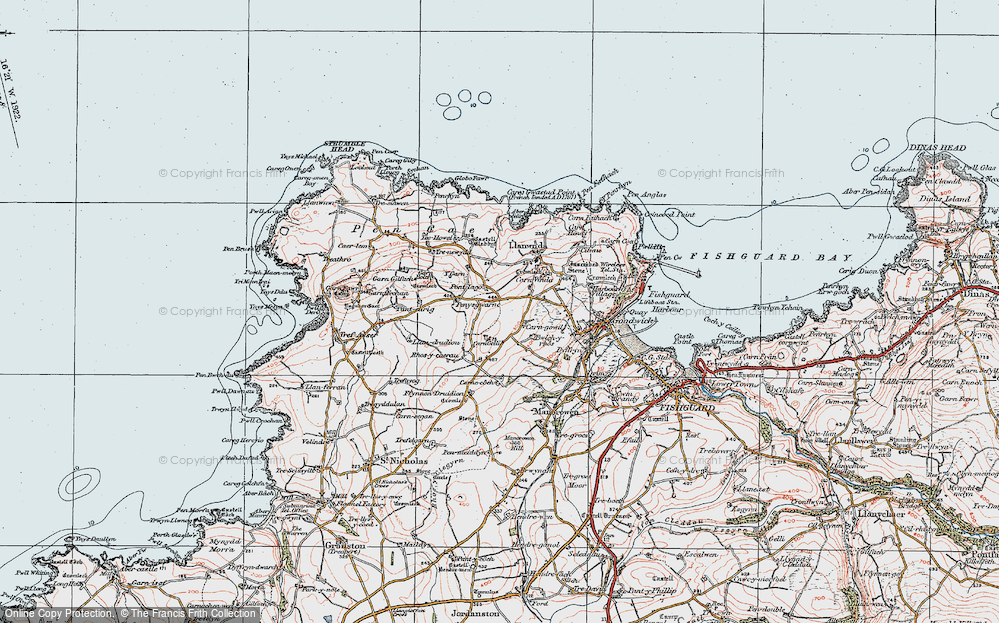 Old Map of Pontiago, 1923 in 1923