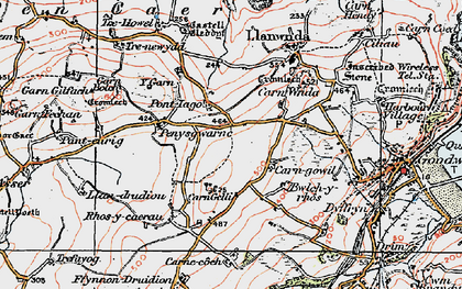 Old map of Pontiago in 1923