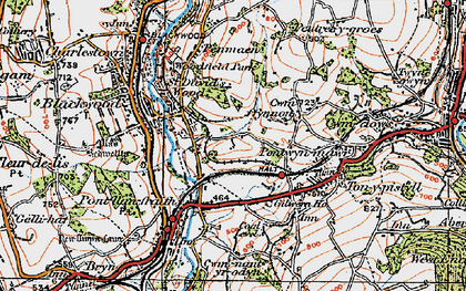 Old map of Pontllanfraith in 1919