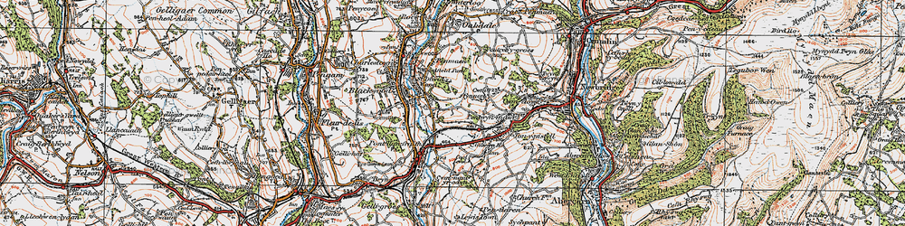 Old map of Pontllanfraith in 1919
