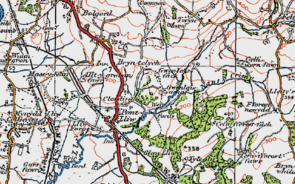 Old map of Pontlliw in 1923