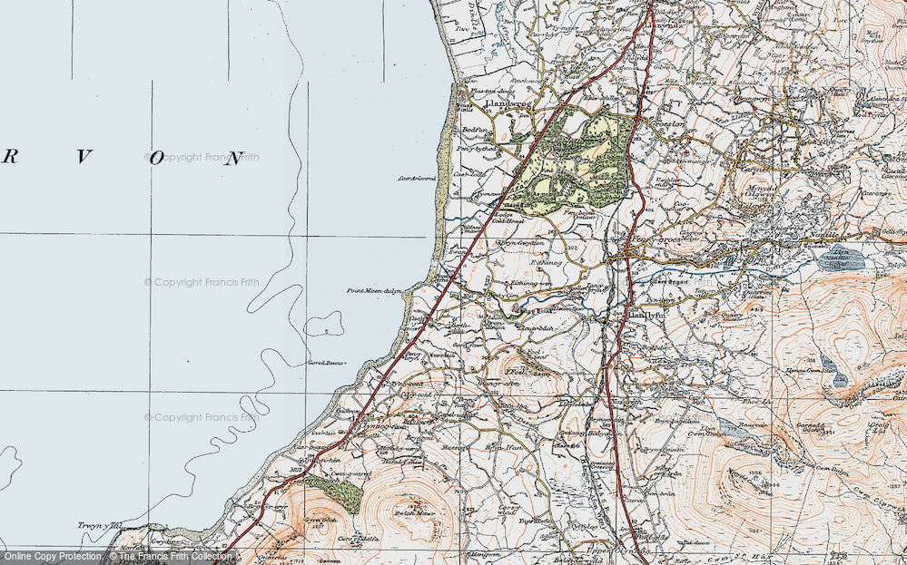Old Map of Pontllyfni, 1922 in 1922