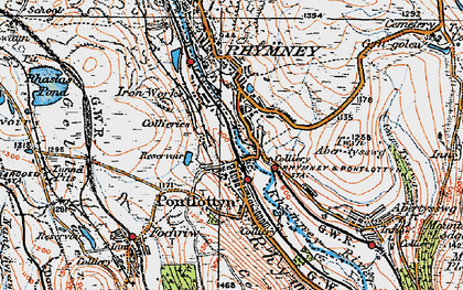 Old map of Pontlottyn in 1919