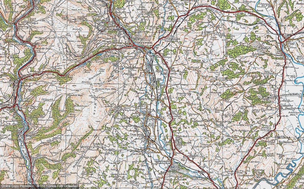 Old Map of Pontrhydyrun, 1919 in 1919