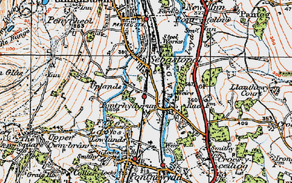Old map of Pontrhydyrun in 1919