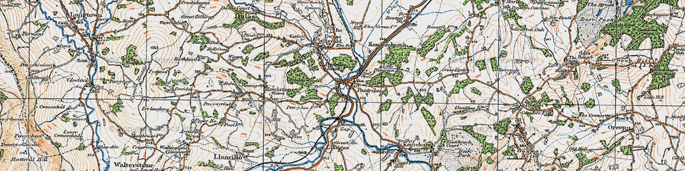 Old map of Pontrilas in 1919