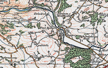Old map of Pontrobert in 1921