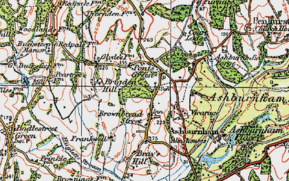 Old map of Ponts Green in 1920