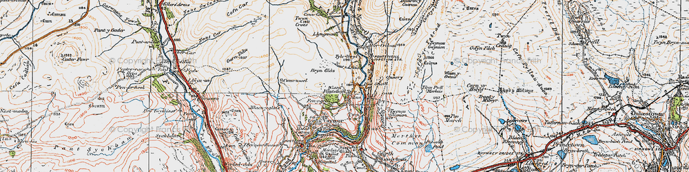 Old map of Buarth y Caerau in 1923