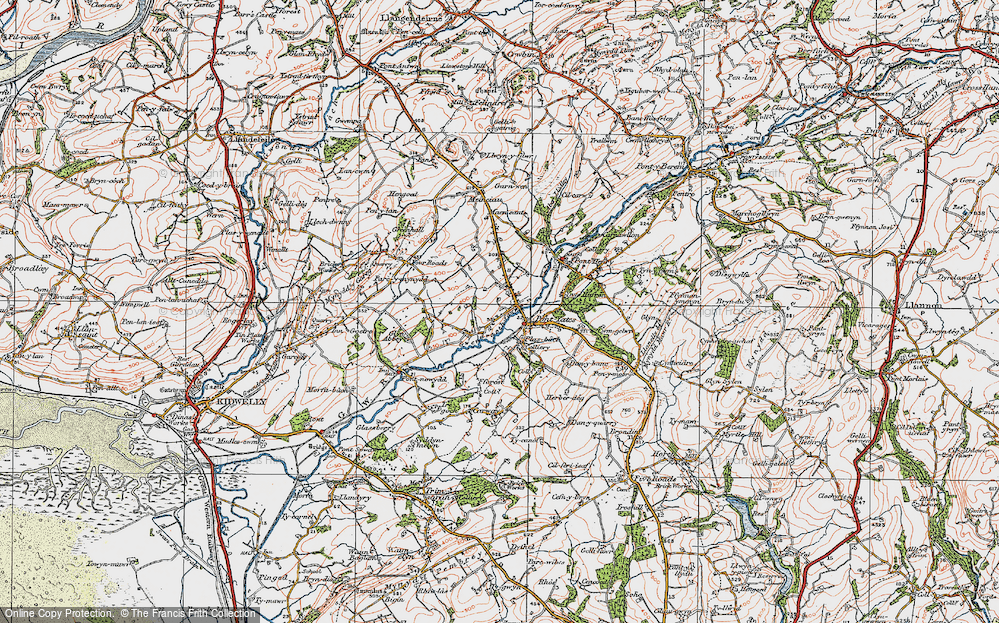 Old Map of Pontyates, 1923 in 1923