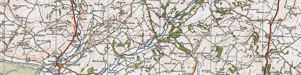 Old map of Pontyates in 1923