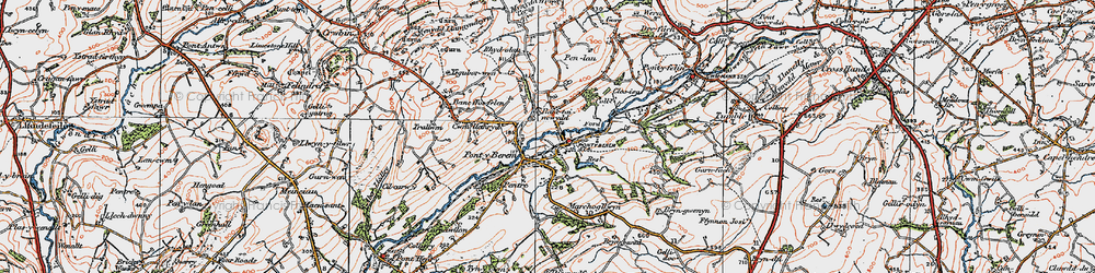 Old map of Pontyberem in 1923