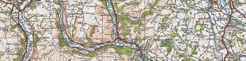 Old map of Pontywaun in 1919