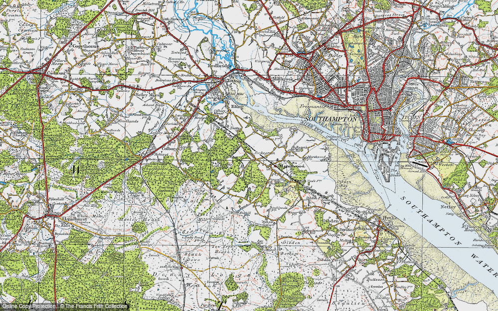 Old Map of Pooksgreen, 1919 in 1919