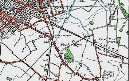 Old map of Pool Hey in 1924