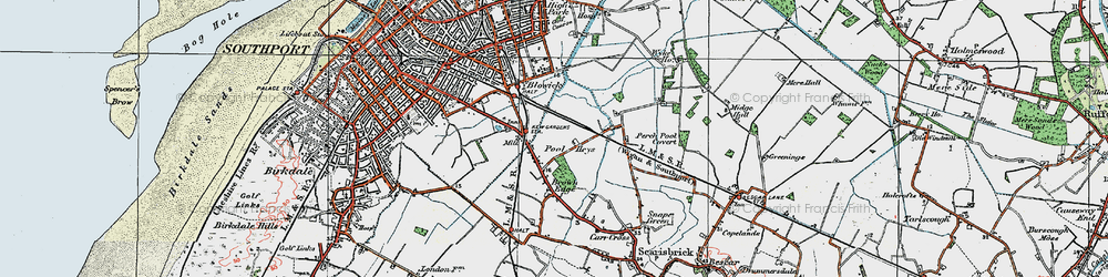 Old map of Pool Hey in 1924