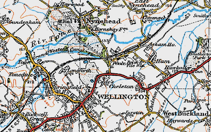 Old map of Poole in 1919