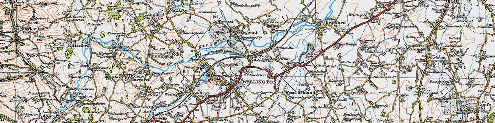 Old map of Poole in 1919