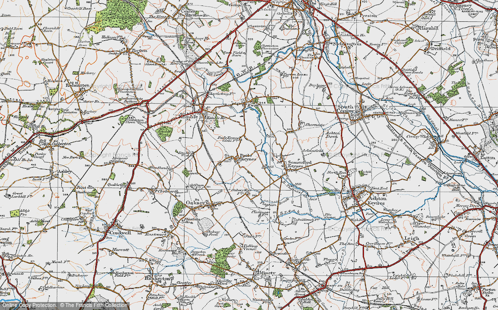 Old Map of Poole Keynes, 1919 in 1919