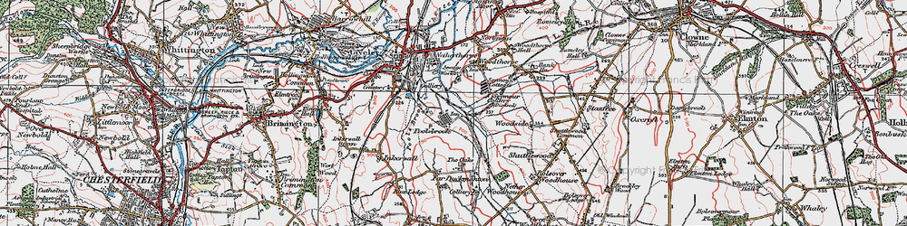 Old map of Poolsbrook in 1923
