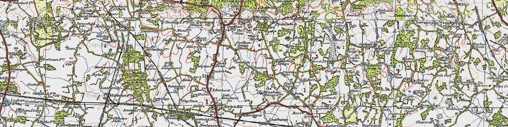 Old map of Pootings in 1920