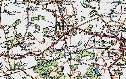 Old map of Popeswood in 1919